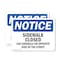Signmission Sidewalk Closed Use Sidewalk On Opposite OSHA Notice Sign, Plastic, 14in W x 10in L, 2PK OS-2PACK-NS-P-1014-L-18325 - alternate 1